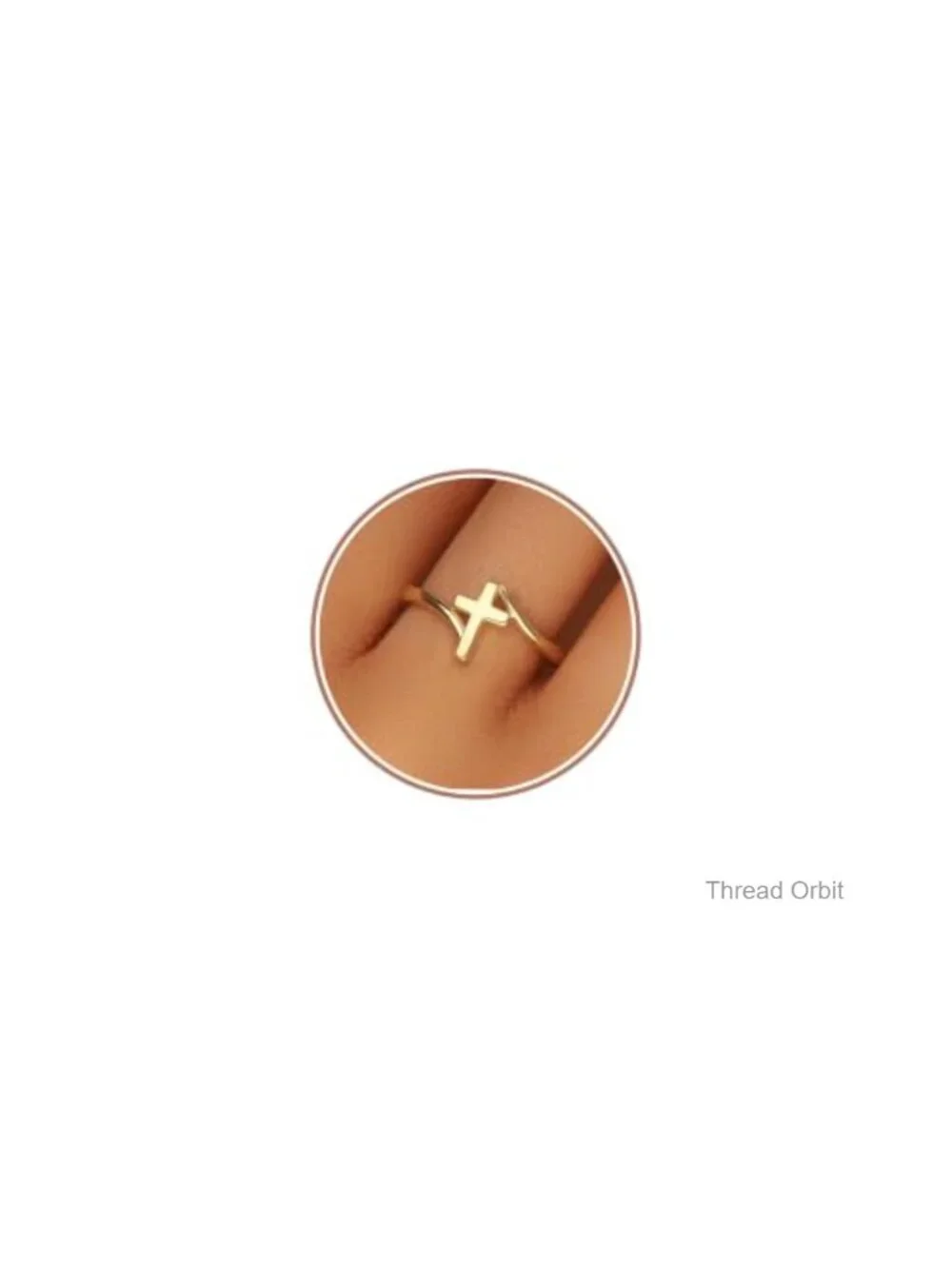 14K Gold Plated Cross Statement Ring for Women, Non Tarnish, Comfort Fit Size